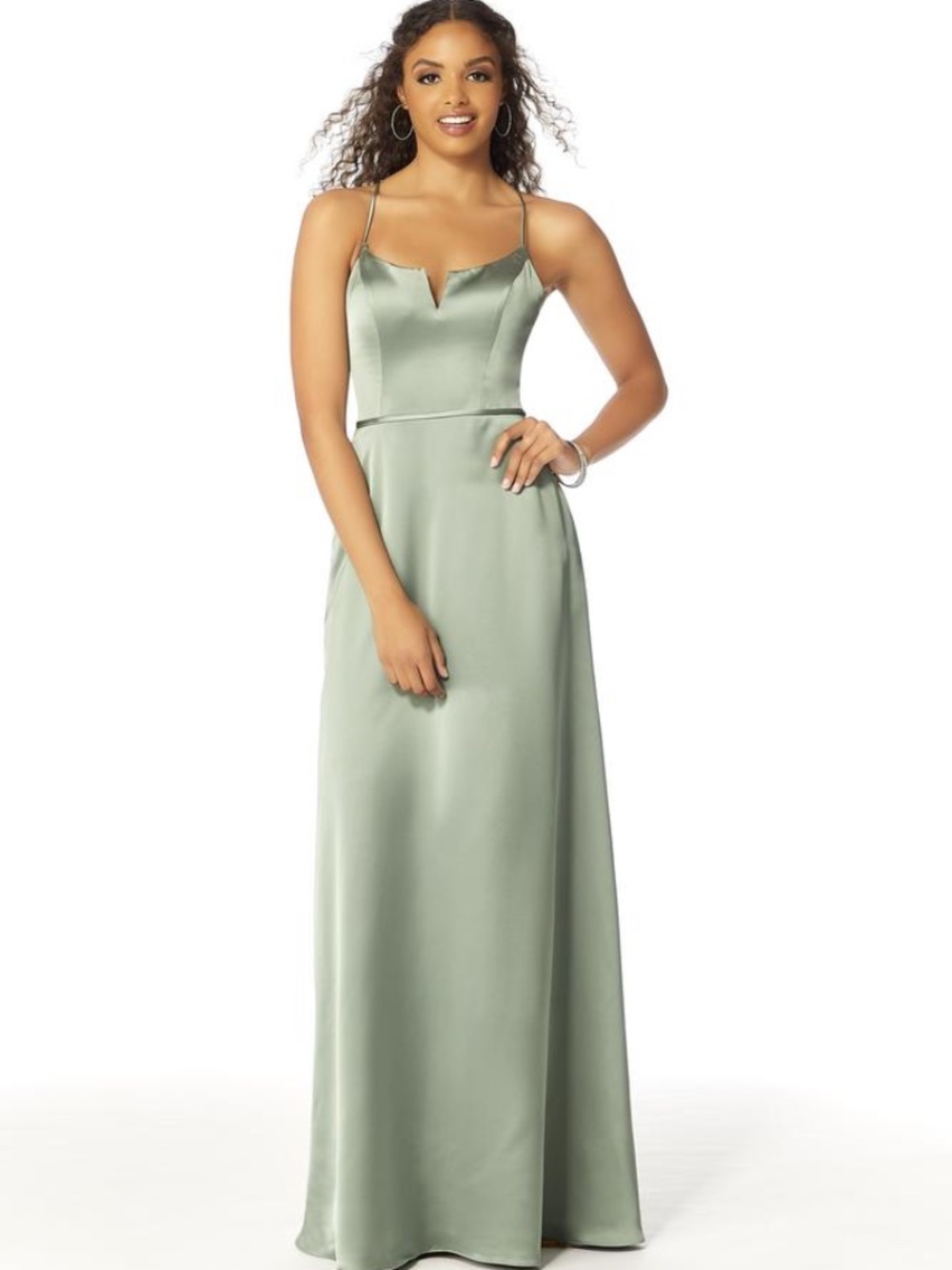MORI LEE MOSS SATIN A LINE GOWN SIZE 8
